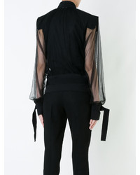 Черная шелковая блузка от Ann Demeulemeester