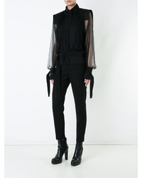 Черная шелковая блузка от Ann Demeulemeester