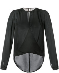 Черная шелковая блузка от Veronica Beard
