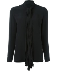 Черная шелковая блузка от Versace