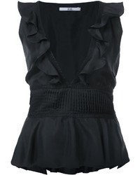 Черная шелковая блузка от Zac Posen