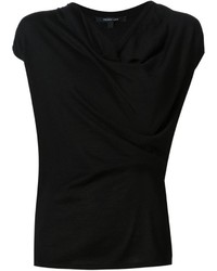 Черная шелковая вязаная блузка от Derek Lam