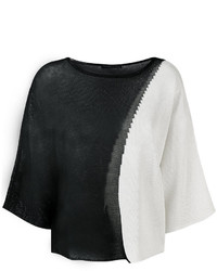 Черная шелковая вязаная блузка от Fabiana Filippi