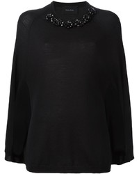 Черная шелковая вязаная блузка от Simone Rocha