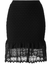 Черная шелковая вязаная юбка
