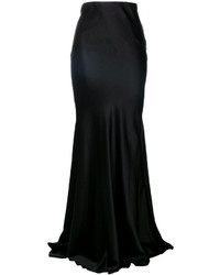 Черная шелковая длинная юбка от Alberta Ferretti