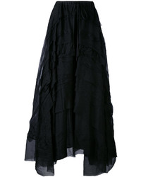 Черная шелковая длинная юбка от P.A.R.O.S.H.