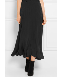 Черная шелковая длинная юбка от Chloé