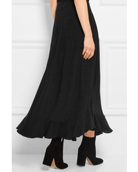 Черная шелковая длинная юбка от Chloé