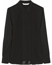 Черная шелковая классическая рубашка