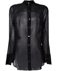 Женская черная шелковая классическая рубашка от Ann Demeulemeester