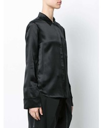 Женская черная шелковая классическая рубашка от Cinq à Sept