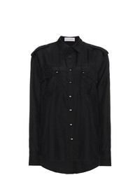 Женская черная шелковая классическая рубашка от Faith Connexion