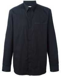 Мужская черная шелковая классическая рубашка от Givenchy