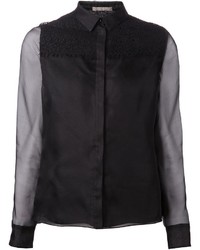Женская черная шелковая классическая рубашка от Jason Wu