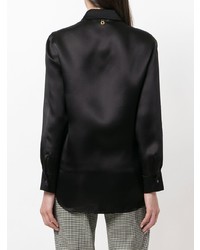Женская черная шелковая классическая рубашка от L'Autre Chose