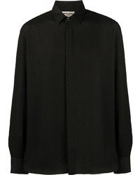 Мужская черная шелковая классическая рубашка от Saint Laurent