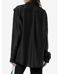Женская черная шелковая классическая рубашка от Faith Connexion