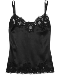 Женская черная шелковая майка от Dolce & Gabbana