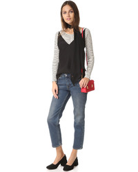 Женская черная шелковая майка от J Brand