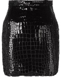 Черная шелковая мини-юбка