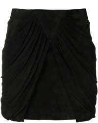 Черная шелковая мини-юбка от Saint Laurent