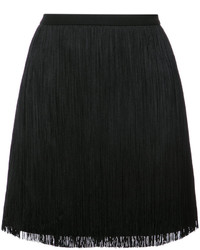 Черная шелковая мини-юбка от Saint Laurent