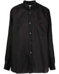 Мужская черная шелковая рубашка с длинным рукавом от Comme Des Garcons SHIRT