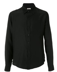 Мужская черная шелковая рубашка с длинным рукавом от Egrey