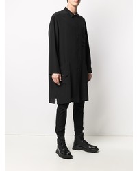 Мужская черная шелковая рубашка с длинным рукавом от Yohji Yamamoto