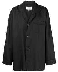 Мужская черная шелковая рубашка с длинным рукавом от Maison Margiela