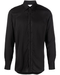 Мужская черная шелковая рубашка с длинным рукавом от PT TORINO