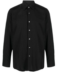 Мужская черная шелковая рубашка с длинным рукавом от Tom Ford