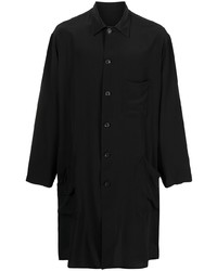 Мужская черная шелковая рубашка с длинным рукавом от Yohji Yamamoto