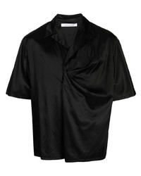 Мужская черная шелковая рубашка с коротким рукавом от Bianca Saunders