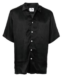 Мужская черная шелковая рубашка с коротким рукавом от Endless Joy