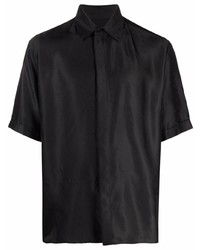 Мужская черная шелковая рубашка с коротким рукавом от Fendi