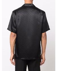 Мужская черная шелковая рубашка с коротким рукавом от Saint Laurent