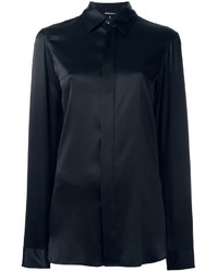 Женская черная шелковая рубашка от Ann Demeulemeester