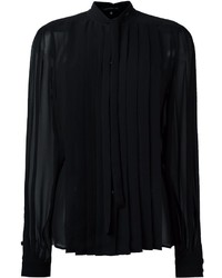 Женская черная шелковая рубашка от Barbara Bui