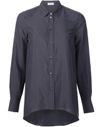 Женская черная шелковая рубашка от Brunello Cucinelli