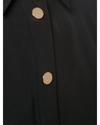 Женская черная шелковая рубашка от Balmain