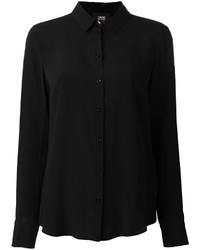 Женская черная шелковая рубашка от Class Roberto Cavalli