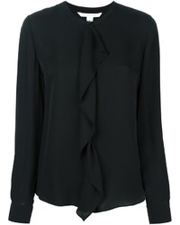 Женская черная шелковая рубашка от Diane von Furstenberg