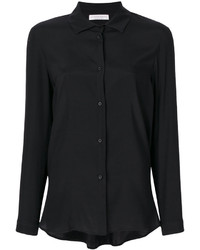 Женская черная шелковая рубашка от Le Tricot Perugia