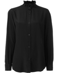 Женская черная шелковая рубашка от Love Moschino