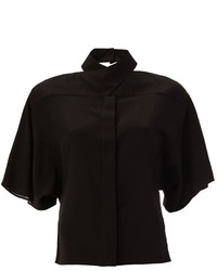 Женская черная шелковая рубашка от Maison Margiela