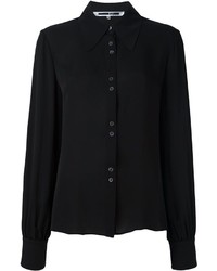 Женская черная шелковая рубашка от McQ by Alexander McQueen