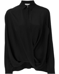 Женская черная шелковая рубашка от Moschino