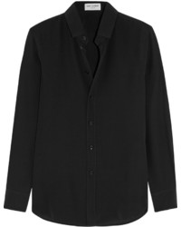Женская черная шелковая рубашка от Saint Laurent